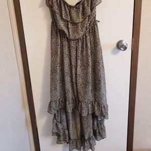 Strapless cheetah print dress
